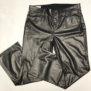GAP Women's  baby boot Black Faux Leather Jeans size 33/16 Short